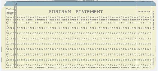  [generic FORTRAN punched card] 
